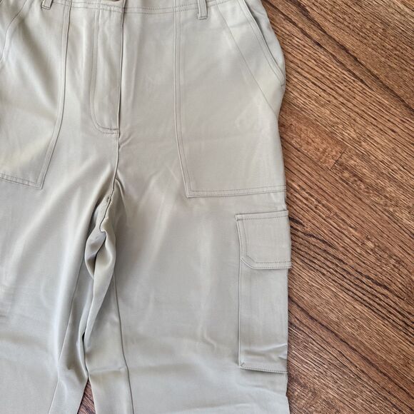 Women’s Joie Gold Khaki Dress Silky Cargo Jogger Pants - Size 2 - Picture 2 of 6